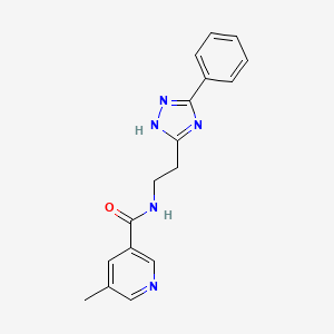 molecular formula C17H17N5O B7631341 5-methyl-N-[2-(3-phenyl-1H-1,2,4-triazol-5-yl)ethyl]pyridine-3-carboxamide 