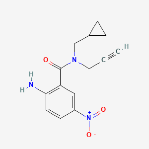 molecular formula C14H15N3O3 B7631342 2-amino-N-(cyclopropylmethyl)-5-nitro-N-prop-2-ynylbenzamide 