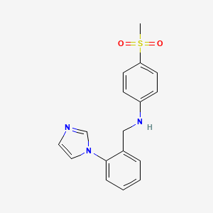 molecular formula C17H17N3O2S B7631350 N-[(2-imidazol-1-ylphenyl)methyl]-4-methylsulfonylaniline 
