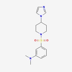 molecular formula C16H22N4O2S B7631354 3-(4-imidazol-1-ylpiperidin-1-yl)sulfonyl-N,N-dimethylaniline 