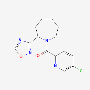 molecular formula C14H15ClN4O2 B7631358 (5-Chloropyridin-2-yl)-[2-(1,2,4-oxadiazol-3-yl)azepan-1-yl]methanone 