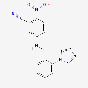 molecular formula C17H13N5O2 B7631365 5-[(2-Imidazol-1-ylphenyl)methylamino]-2-nitrobenzonitrile 