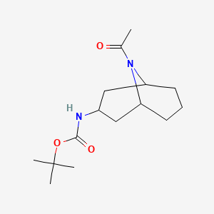 molecular formula C15H26N2O3 B7631375 tert-butyl N-(9-acetyl-9-azabicyclo[3.3.1]nonan-3-yl)carbamate 