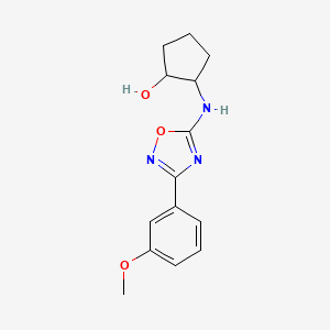 molecular formula C14H17N3O3 B7631377 2-[[3-(3-Methoxyphenyl)-1,2,4-oxadiazol-5-yl]amino]cyclopentan-1-ol 