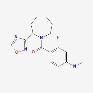 molecular formula C17H21FN4O2 B7631379 [4-(Dimethylamino)-2-fluorophenyl]-[2-(1,2,4-oxadiazol-3-yl)azepan-1-yl]methanone 