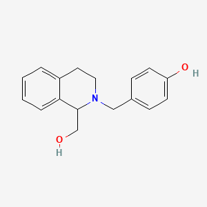 molecular formula C17H19NO2 B7631419 4-[[1-(hydroxymethyl)-3,4-dihydro-1H-isoquinolin-2-yl]methyl]phenol 