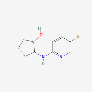 molecular formula C10H13BrN2O B7631423 2-[(5-Bromopyridin-2-yl)amino]cyclopentan-1-ol 