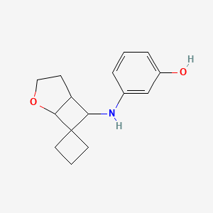 molecular formula C15H19NO2 B7631434 3-(Spiro[2-oxabicyclo[3.2.0]heptane-7,1'-cyclobutane]-6-ylamino)phenol 