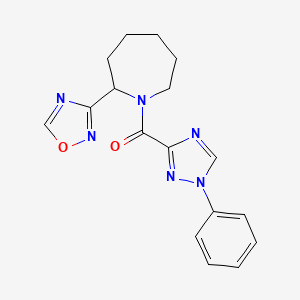 molecular formula C17H18N6O2 B7631439 [2-(1,2,4-Oxadiazol-3-yl)azepan-1-yl]-(1-phenyl-1,2,4-triazol-3-yl)methanone 