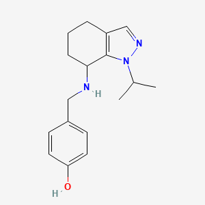 molecular formula C17H23N3O B7631442 4-[[(1-Propan-2-yl-4,5,6,7-tetrahydroindazol-7-yl)amino]methyl]phenol 