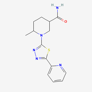 molecular formula C14H17N5OS B7631455 6-Methyl-1-(5-pyridin-2-yl-1,3,4-thiadiazol-2-yl)piperidine-3-carboxamide 