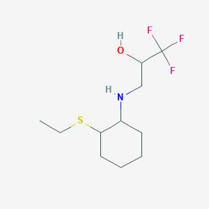molecular formula C11H20F3NOS B7631469 3-[(2-Ethylsulfanylcyclohexyl)amino]-1,1,1-trifluoropropan-2-ol 