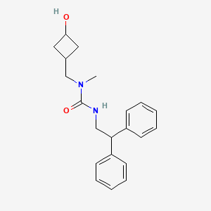 molecular formula C21H26N2O2 B7631501 3-(2,2-Diphenylethyl)-1-[(3-hydroxycyclobutyl)methyl]-1-methylurea 