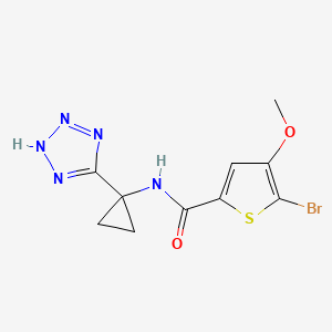 molecular formula C10H10BrN5O2S B7631509 5-bromo-4-methoxy-N-[1-(2H-tetrazol-5-yl)cyclopropyl]thiophene-2-carboxamide 