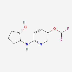 molecular formula C11H14F2N2O2 B7631533 2-[[5-(Difluoromethoxy)pyridin-2-yl]amino]cyclopentan-1-ol 