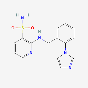 molecular formula C15H15N5O2S B7631551 2-[(2-Imidazol-1-ylphenyl)methylamino]pyridine-3-sulfonamide 