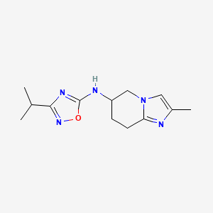 molecular formula C13H19N5O B7631566 N-(2-methyl-5,6,7,8-tetrahydroimidazo[1,2-a]pyridin-6-yl)-3-propan-2-yl-1,2,4-oxadiazol-5-amine 