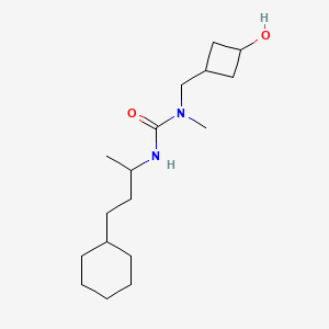 molecular formula C17H32N2O2 B7631572 3-(4-Cyclohexylbutan-2-yl)-1-[(3-hydroxycyclobutyl)methyl]-1-methylurea 