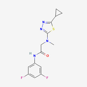 molecular formula C14H14F2N4OS B7631580 2-[(5-cyclopropyl-1,3,4-thiadiazol-2-yl)-methylamino]-N-(3,5-difluorophenyl)acetamide 