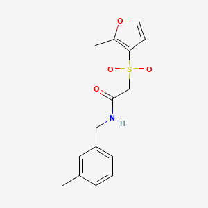 molecular formula C15H17NO4S B7631585 2-(2-methylfuran-3-yl)sulfonyl-N-[(3-methylphenyl)methyl]acetamide 