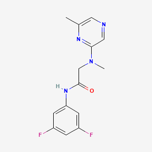 molecular formula C14H14F2N4O B7631592 N-(3,5-difluorophenyl)-2-[methyl-(6-methylpyrazin-2-yl)amino]acetamide 
