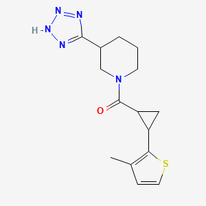 [2-(3-methylthiophen-2-yl)cyclopropyl]-[3-(2H-tetrazol-5-yl)piperidin-1-yl]methanone