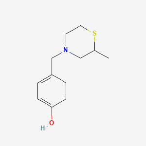 molecular formula C12H17NOS B7631617 4-[(2-Methylthiomorpholin-4-yl)methyl]phenol 
