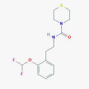 molecular formula C14H18F2N2O2S B7631634 N-[2-[2-(difluoromethoxy)phenyl]ethyl]thiomorpholine-4-carboxamide 