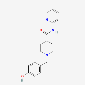molecular formula C18H21N3O2 B7631641 1-[(4-hydroxyphenyl)methyl]-N-pyridin-2-ylpiperidine-4-carboxamide 