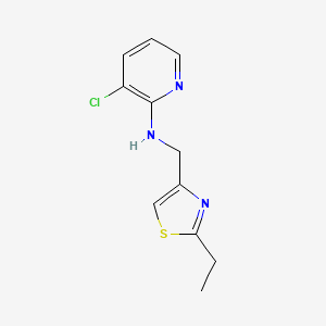 molecular formula C11H12ClN3S B7631662 3-chloro-N-[(2-ethyl-1,3-thiazol-4-yl)methyl]pyridin-2-amine 