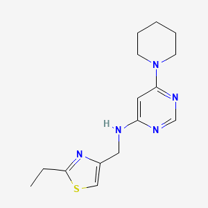 molecular formula C15H21N5S B7631676 N-[(2-ethyl-1,3-thiazol-4-yl)methyl]-6-piperidin-1-ylpyrimidin-4-amine 