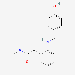 molecular formula C17H20N2O2 B7631685 2-[2-[(4-hydroxyphenyl)methylamino]phenyl]-N,N-dimethylacetamide 