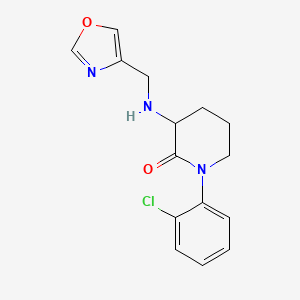 molecular formula C15H16ClN3O2 B7631689 1-(2-Chlorophenyl)-3-(1,3-oxazol-4-ylmethylamino)piperidin-2-one 