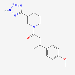 molecular formula C17H23N5O2 B7631704 3-(4-methoxyphenyl)-1-[3-(2H-tetrazol-5-yl)piperidin-1-yl]butan-1-one 
