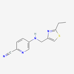 molecular formula C12H12N4S B7631724 5-[(2-Ethyl-1,3-thiazol-4-yl)methylamino]pyridine-2-carbonitrile 