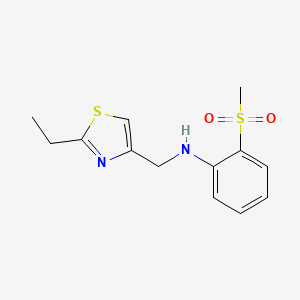 molecular formula C13H16N2O2S2 B7631732 N-[(2-ethyl-1,3-thiazol-4-yl)methyl]-2-methylsulfonylaniline 