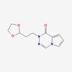 molecular formula C11H13N3O3 B7631735 2-[2-(1,3-Dioxolan-2-yl)ethyl]pyrrolo[1,2-d][1,2,4]triazin-1-one 