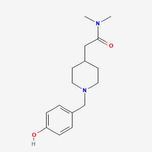 molecular formula C16H24N2O2 B7631759 2-[1-[(4-hydroxyphenyl)methyl]piperidin-4-yl]-N,N-dimethylacetamide 