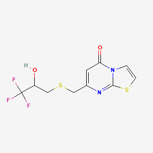 molecular formula C10H9F3N2O2S2 B7631761 7-[(3,3,3-Trifluoro-2-hydroxypropyl)sulfanylmethyl]-[1,3]thiazolo[3,2-a]pyrimidin-5-one 