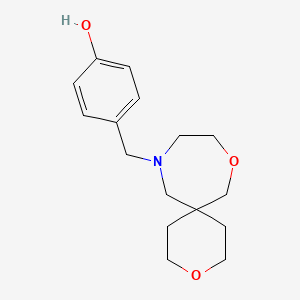 molecular formula C16H23NO3 B7631777 4-(3,8-Dioxa-11-azaspiro[5.6]dodecan-11-ylmethyl)phenol 