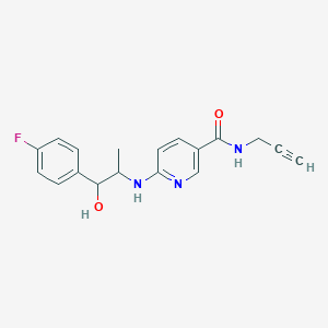 6-[[1-(4-fluorophenyl)-1-hydroxypropan-2-yl]amino]-N-prop-2-ynylpyridine-3-carboxamide