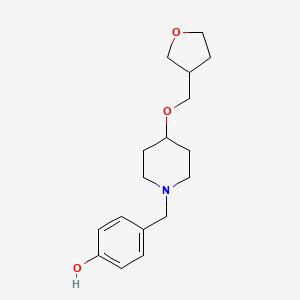 molecular formula C17H25NO3 B7631785 4-[[4-(Oxolan-3-ylmethoxy)piperidin-1-yl]methyl]phenol 