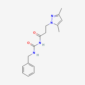 molecular formula C16H20N4O2 B7631803 N-(benzylcarbamoyl)-3-(3,5-dimethylpyrazol-1-yl)propanamide 