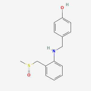 molecular formula C15H17NO2S B7631814 4-[[2-(Methylsulfinylmethyl)anilino]methyl]phenol 