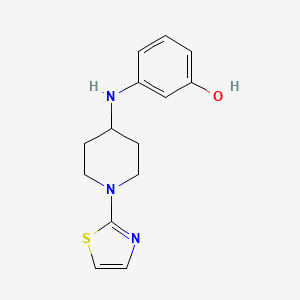 molecular formula C14H17N3OS B7631833 3-[[1-(1,3-Thiazol-2-yl)piperidin-4-yl]amino]phenol 