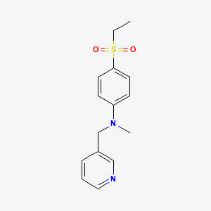 molecular formula C15H18N2O2S B7631874 4-ethylsulfonyl-N-methyl-N-(pyridin-3-ylmethyl)aniline 