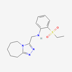 molecular formula C16H22N4O2S B7631882 2-ethylsulfonyl-N-(6,7,8,9-tetrahydro-5H-[1,2,4]triazolo[4,3-a]azepin-3-ylmethyl)aniline 