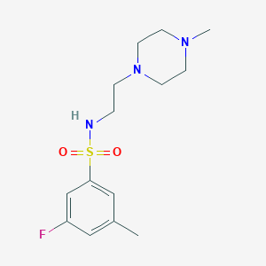 molecular formula C14H22FN3O2S B7631896 3-fluoro-5-methyl-N-[2-(4-methylpiperazin-1-yl)ethyl]benzenesulfonamide 