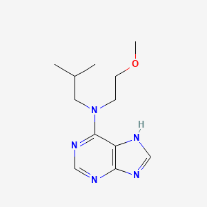molecular formula C12H19N5O B7631909 N-(2-methoxyethyl)-N-(2-methylpropyl)-7H-purin-6-amine 