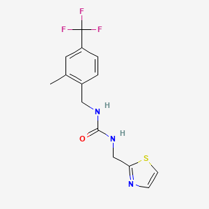 molecular formula C14H14F3N3OS B7631918 1-[[2-Methyl-4-(trifluoromethyl)phenyl]methyl]-3-(1,3-thiazol-2-ylmethyl)urea 